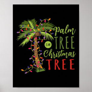 Poster Palmier est mon Père Noël de Noël Tropical Sommer 