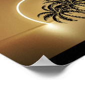 Poster Palmier noir et or Art tropical imprimable (Coin)