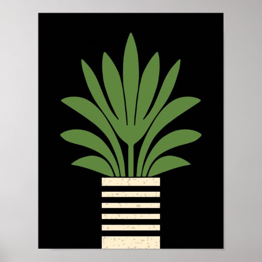 Poster Palmier Planté Moderne Du Milieu Du Siècle (Devant)