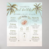 Poster Palmier Première année Anniversaire Jalon bébé (Devant)