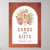 Poster Palmier séché, pampas herbe terre cuite mariage (Devant)