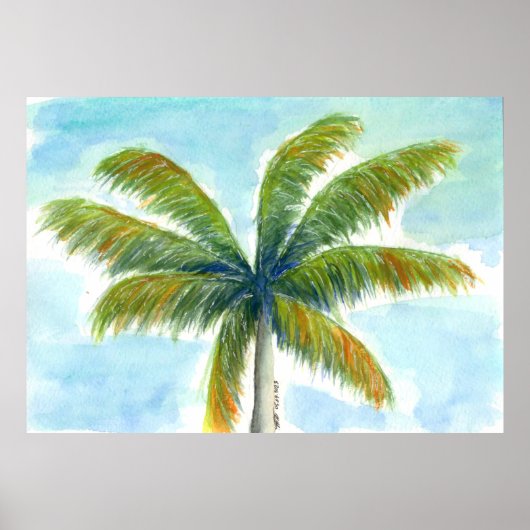Poster Palmier Tropical Beach par beau temps (Devant)