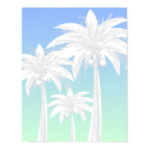 Palmier Tropical Blue Green Ombre Beach House