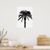 Poster palmier tropical noir et blanc (Cuisine)