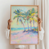 Poster Palmier tropical Pastel Mur Côtier Art