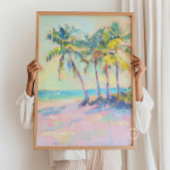 Poster Palmier tropical Pastel Mur Côtier Art