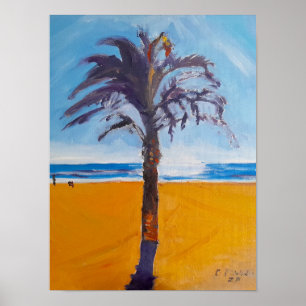 Poster Palmier Tropical Plage Ensoleillée