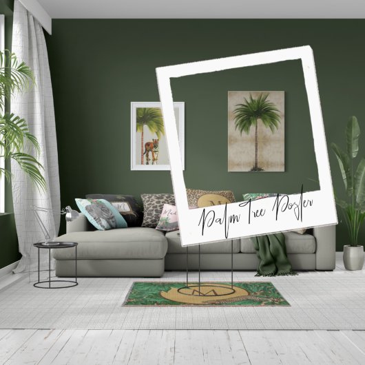 Poster Palmier vintage Marbre Tropical Elégant