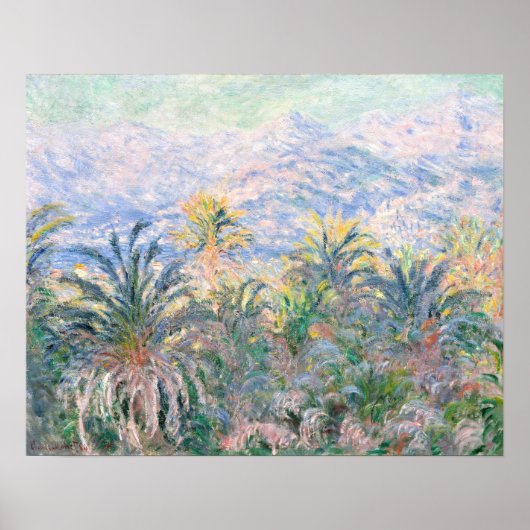 Poster Palmiers à Bordighera (1884) par Claude Monet (Devant)