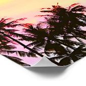 Poster Palmiers à couchers de soleil tropicaux Imprimer (Coin)
