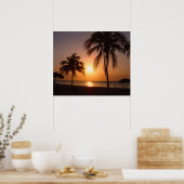 Poster Palmiers au coucher du soleil (Cuisine)