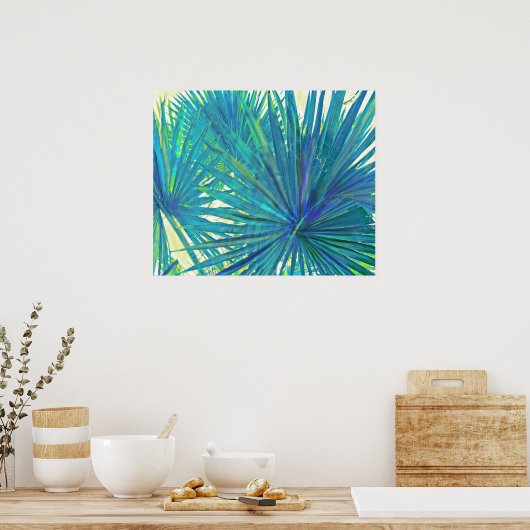 Poster palmiers bleus abstraits (Cuisine)