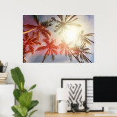 Poster Palmiers de coco contre le soleil (Bureau à domicile)