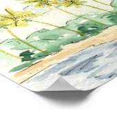 Poster Palmiers de plage aquarelle tropicale mariage (Coin)