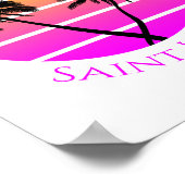 Poster Palmiers de Plage Retro Sainte Lucie (Coin)
