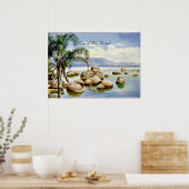 Poster Palmiers et Boulders dans la baie de Rio, Brésil (Cuisine)