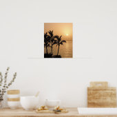 Poster Palmiers et coucher de soleil romantique (Cuisine)