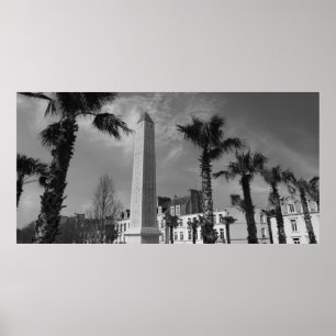 Poster Palmiers et Obélisque, Boulogne-sur-Mer, France