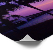 Poster Palmiers et vagues océanes (Coin)