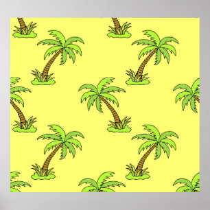 Poster Palmiers : Illustration Vintage.