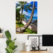 Poster Palmiers le long de la plage de Hideaways (Bureau à domicile)
