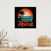 Poster Palmiers Plage Hawaïenne (Cuisine)