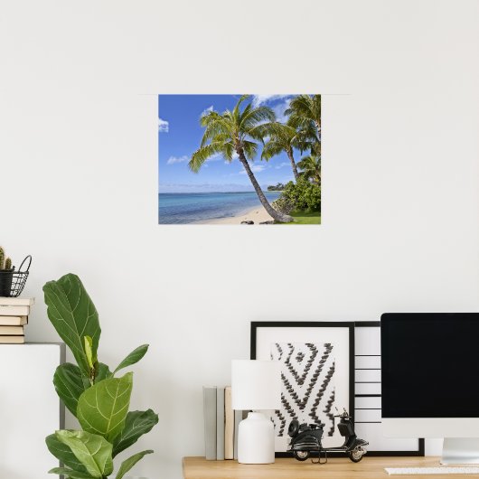 Poster Palmiers sur la plage d'Hawaii. (Bureau à domicile)