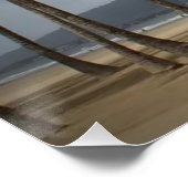 Poster Palmiers sur la plage Gonzaga, Santos, Brésil (Coin)