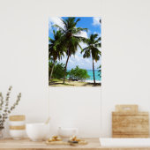 Poster Palmiers sur l'affiche du paysage marin tropical (Cuisine)