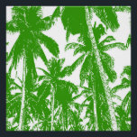 Poster Palmiers tropicaux de style pop-art en vert et bla<br><div class="desc">Style pop-art Palmiers tropicaux en vert et blanc.</div>