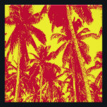Poster Palmiers tropicaux en rouge et jaune<br><div class="desc">Palmiers tropicaux dynamiques et audacieux de style pop-art rouge et jaune.</div>