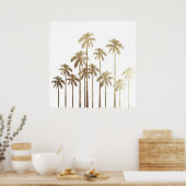 Poster Palmiers tropicaux or glamour sur blanc (Cuisine)