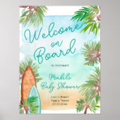 Poster Palmiers tropicaux plage bébé à bord de douche (Devant)