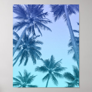 Poster Palmiers tropicaux Turquoise Gradient tendance