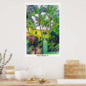 Poster Palms & Paysage - Miami Beach, collection FL (Cuisine)
