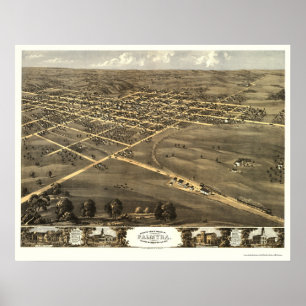 Poster Palmyra, carte panoramique de MOIS - 1869
