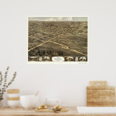 Poster Palmyre, MO Carte panoramique - 1869 (Cuisine)