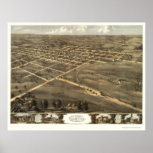 Poster Palmyre, MO Carte panoramique - 1869 (Devant)