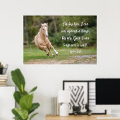 Poster Palomino Horse Scripture Verse Courir contre une t (Bureau à domicile)