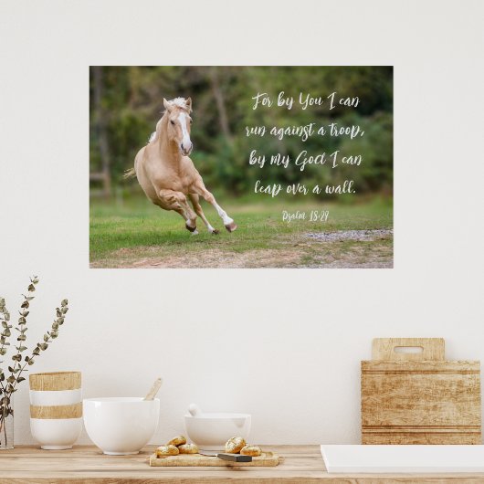 Poster Palomino Horse Scripture Verse Courir contre une t (Cuisine)