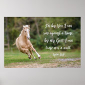 Poster Palomino Horse Scripture Verse Courir contre une t (Devant)