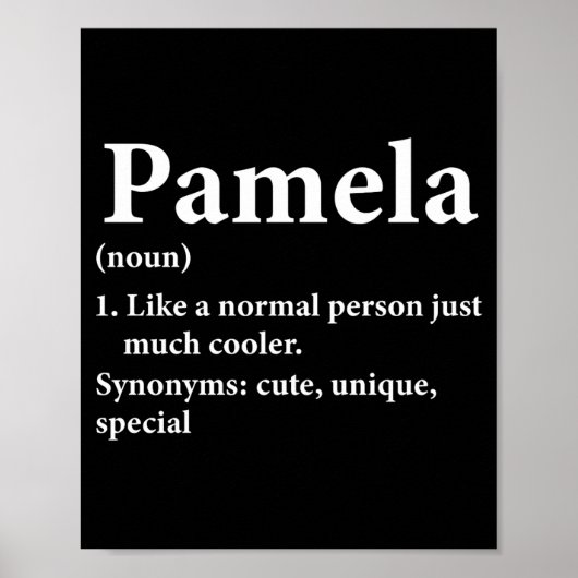 Poster Pamela Name Definition Funny D  (Devant)