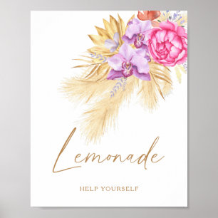 Poster Pampas baby shower - Lemonade