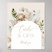 Poster Pampas bohème de plage cartes d'herbe et cadeaux (Devant)