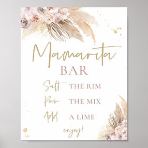 Poster Pampas Boho en laiton Baby shower Décor Mamarita S