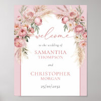 Pampas de pampas boho arc mariage accueil