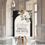 Poster Pampas douche nuptiale herbe moderne boho élégant<br><div class="desc">Douche nuptiale pampas herbe et eucalyptus moderne boho élégant design de fête. Noir contemporain,  vert sauge,  terre cuite et coloris naturels disponibles.</div>