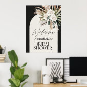 Poster Pampas douche nuptiale herbe moderne boho élégant (Bureau à domicile)