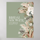 Poster Pampas douche nuptiale terre cuite moderne sauge v (Devant)