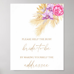 Poster Pampas grass - aider la mariée occupée Adresse